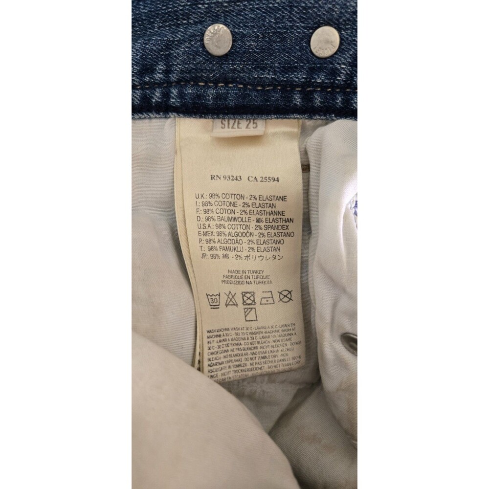 Diesel - Rolled Cuff Denim Shorts - Womens Sz 25 - Adj Waist - Blue - Vintage - Picture 13 of 13